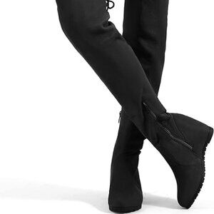 Over-the-knee, thigh high wedge boots
